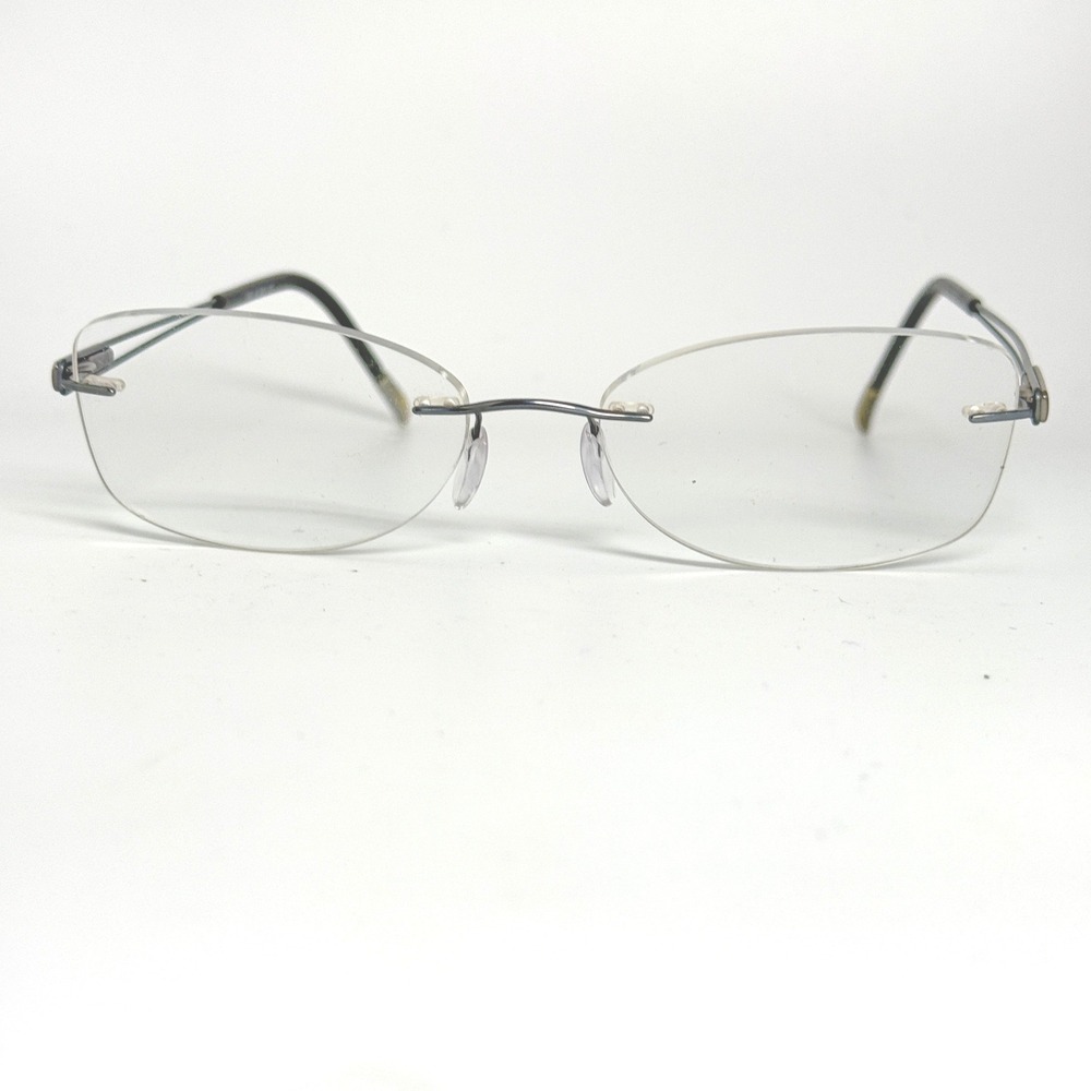 Silhouette 7661‎ 40 6059 135 Rimless Titanium Eyeglasses Frames Silver Black
